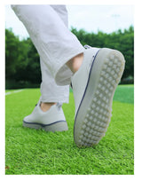 Couple Golf Shoes  Men's White Waterproof  Rotating buckle Fitness Spikeless Non slip Golf Golfer Training Golf Sneakers Women