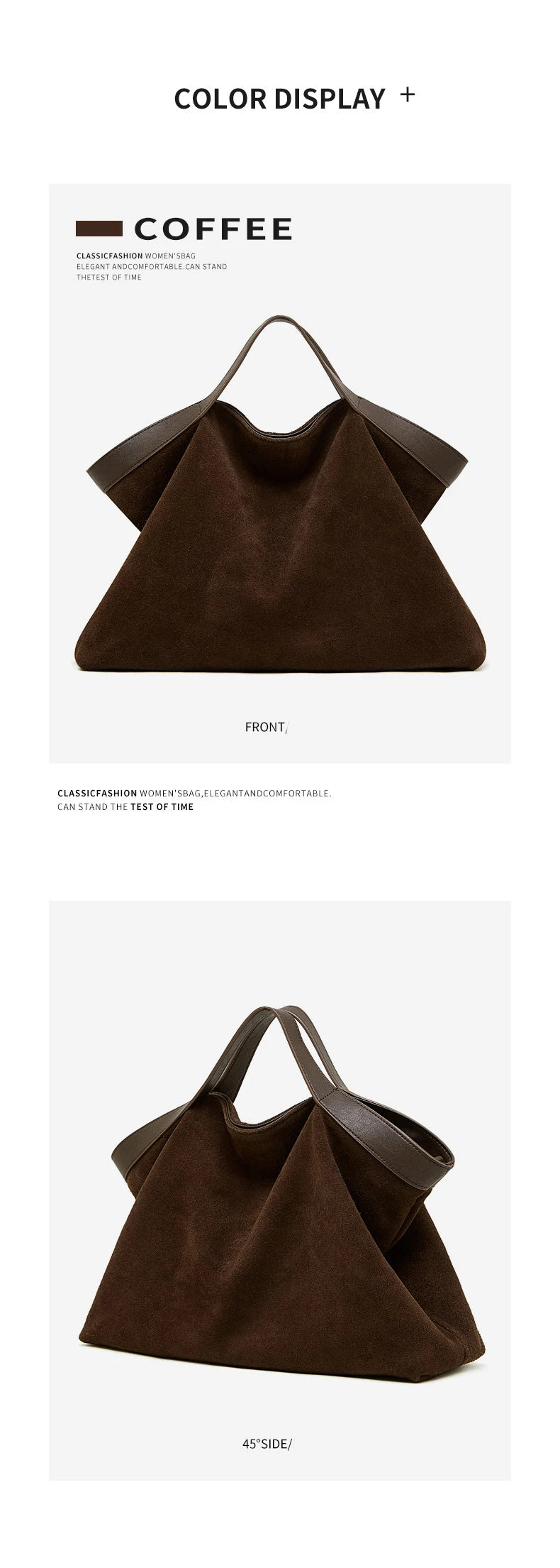 Women's Large Capacity Tote Bag 2025 New Vintage Suede Leather Spacious Crossbody Bag Commuting Versatile Trendy Premium Handbag