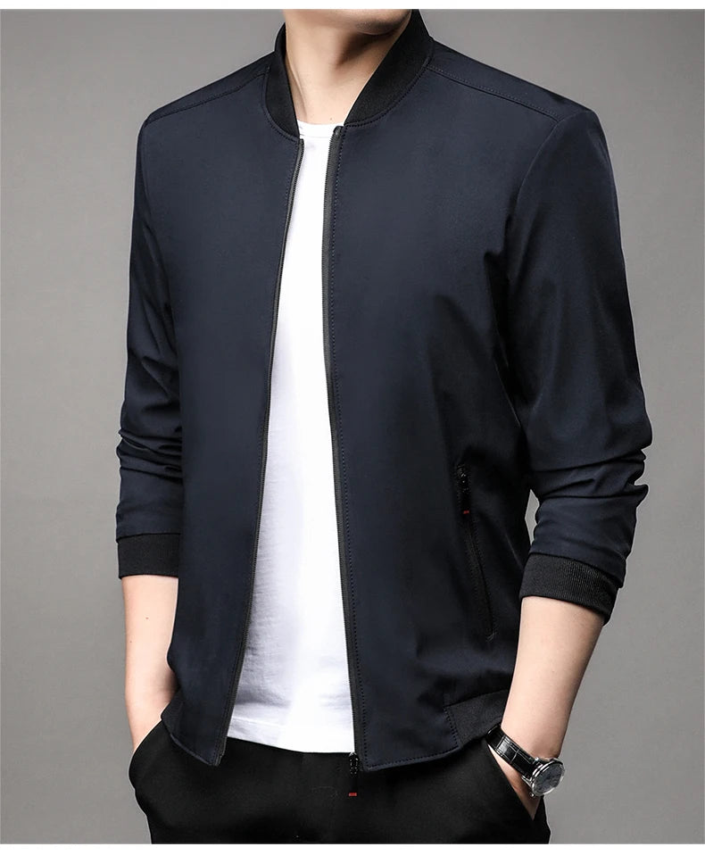 Men’s Classic Baseball Collar Casual Jacket