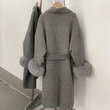 Double-Sided Wool & Fox Fur Jacket