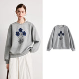 TOYOUTH Women's Relaxed Cotton-Blend Sweatshirt