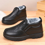 Men’s Waterproof Leather Snow Boots – Anti-Slip Winter Warmth