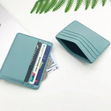 1Pc Pu Leather ID Card Holder Candy Color Bank Credit Card Box Multi Slot Slim Wallet for Women Men Business Card Cover