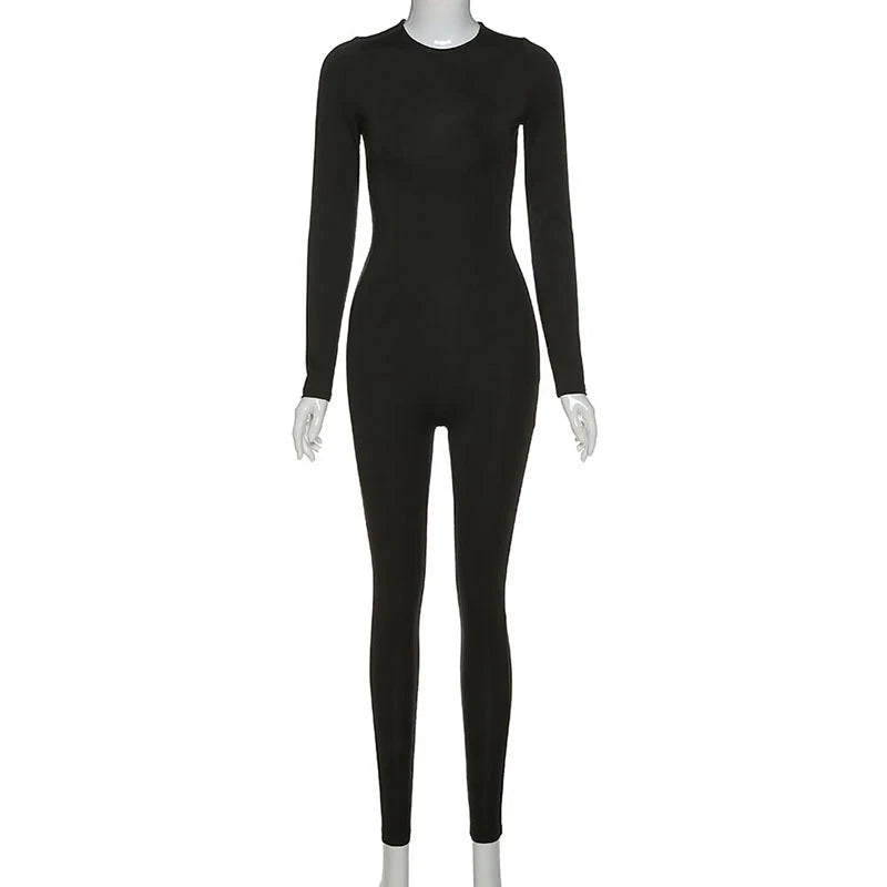 Long Sleeve Slim Fit Ski-Style Jumpsuit - Athletic Streetwear