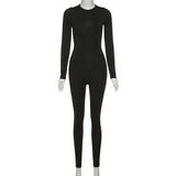 Long Sleeve Slim Fit Ski-Style Jumpsuit - Athletic Streetwear