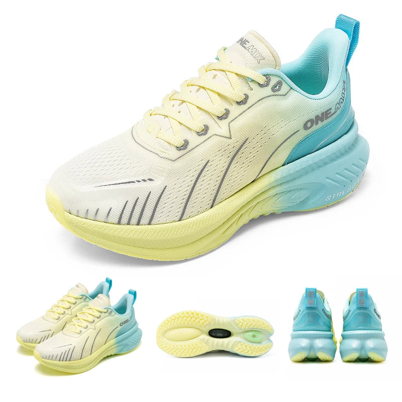 ONEMIX New Cushioning Running Shoes For Men Suitable Heavy Runners Lace Up Sports Women Non-slip Outdoor Athletic Male Sneakers