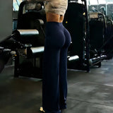 High-Waist Wide-Leg Gym Trousers