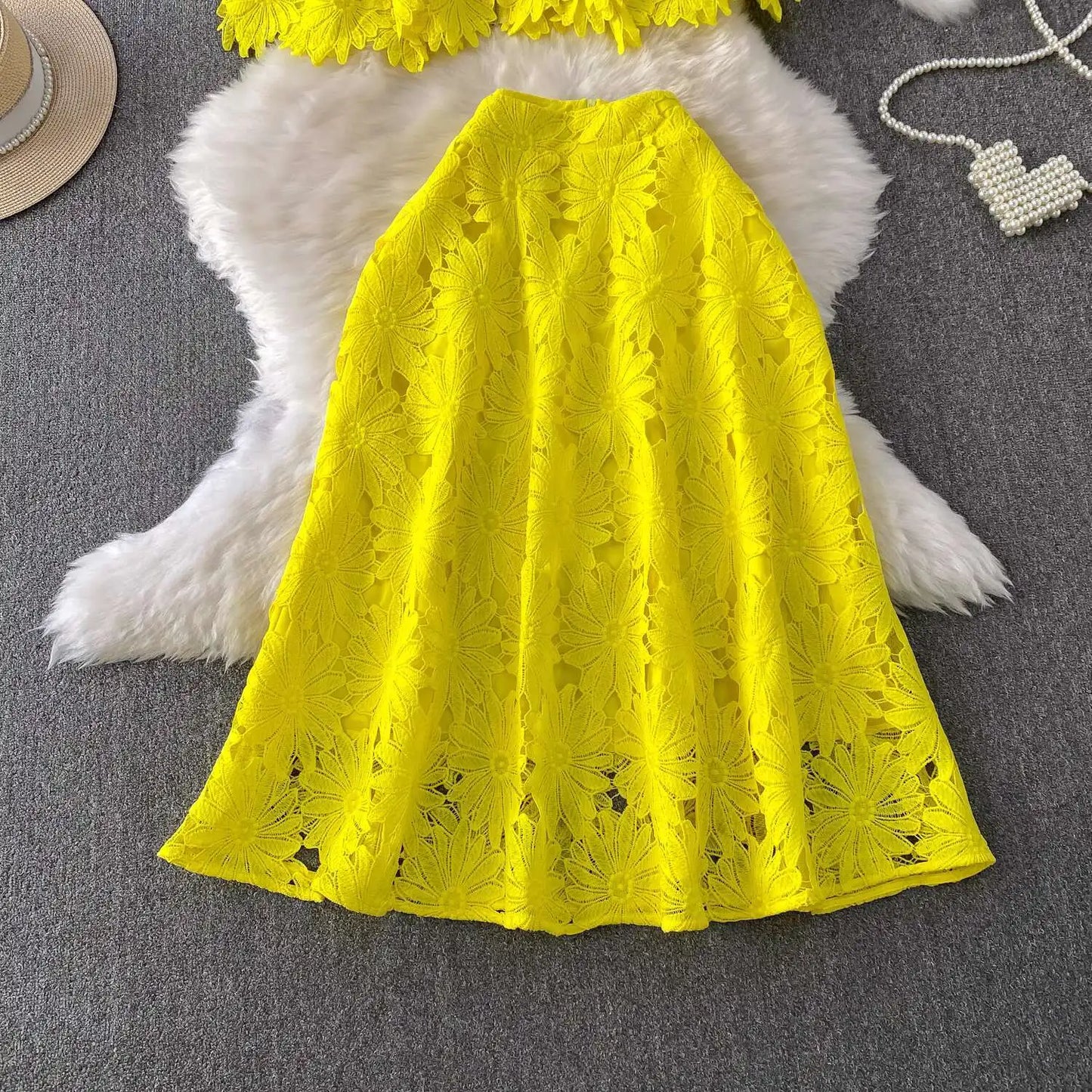 Elegant Crochet Embroidery 2-Piece Set