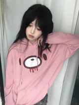 Autumn Lazy Women Casaul Gothic Sweatshirt Y2k Aesthetic Japanese Cartoon Print High Street Hoodied Harajuku Punk Clothes