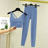 TRY TO BN 2 Piece Yoga Set Women's Tracksuit Sports Bra High Waist Leggings Tummy Control Squat Proof Workout Outfit Gym Clothes