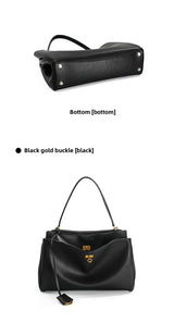 Large Capacity Women's Leather Handbag High-End Single Shoulder Crossbody Tote for Commuting