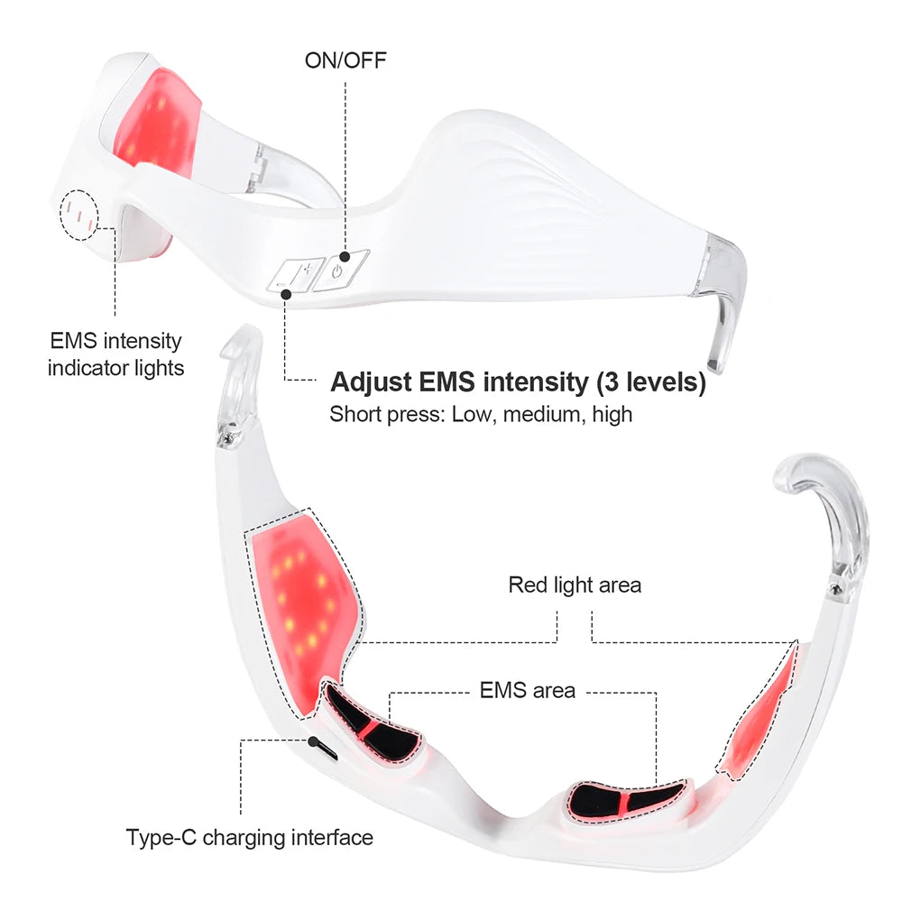 Electric Eye Massager Under-Eye Glasses Massager Eye Fatigue Relief Massager Red Light Relieves Eye Fatigue Eyes Massage Glasses