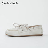 Women's Genuine Leather Moccasin Boat Shoes | Elegant Flats