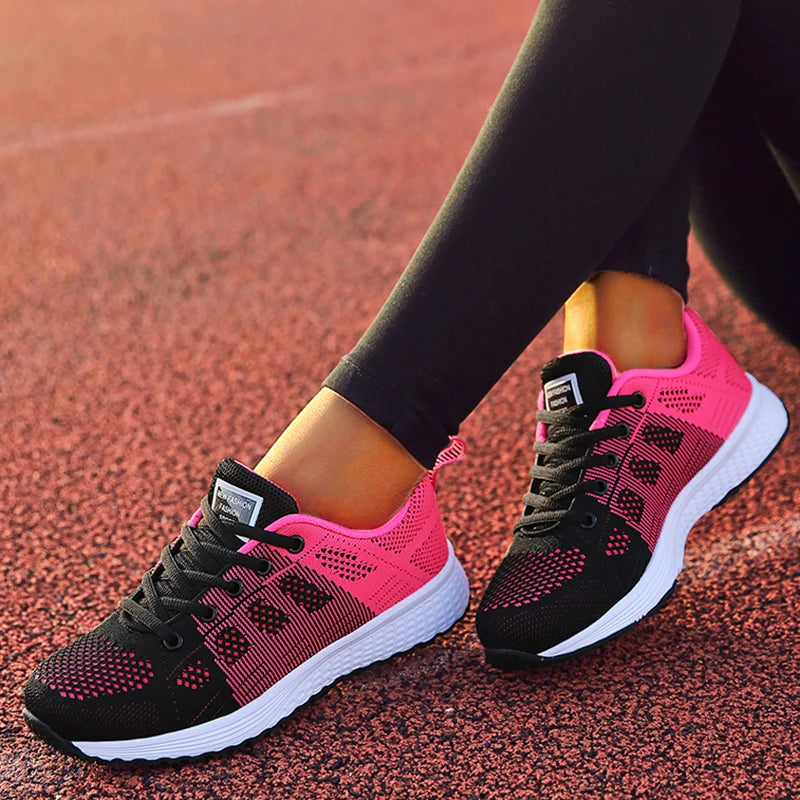 Women's Canvas Lace-Up Flat Casual Sneakers