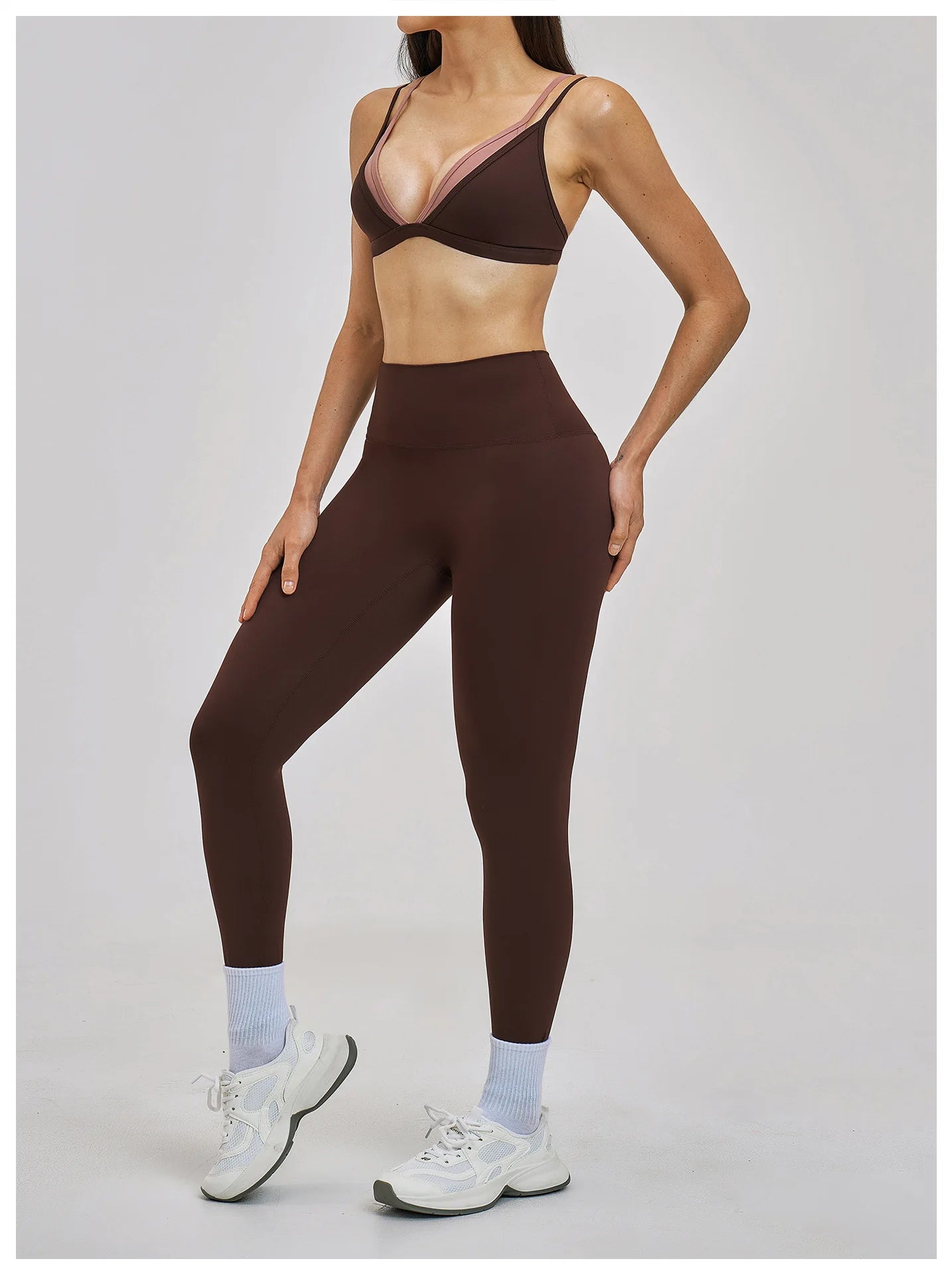 Yoga Sets 2PCS Women's Tracksuit Fitness Outfits Sportswear Workout Set Sports Bra High Waist Leggings Gym Clothing Sports Suits