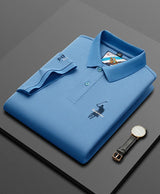 Men's Embroidered Cotton Polo Shirt – Breathable Summer Fit
