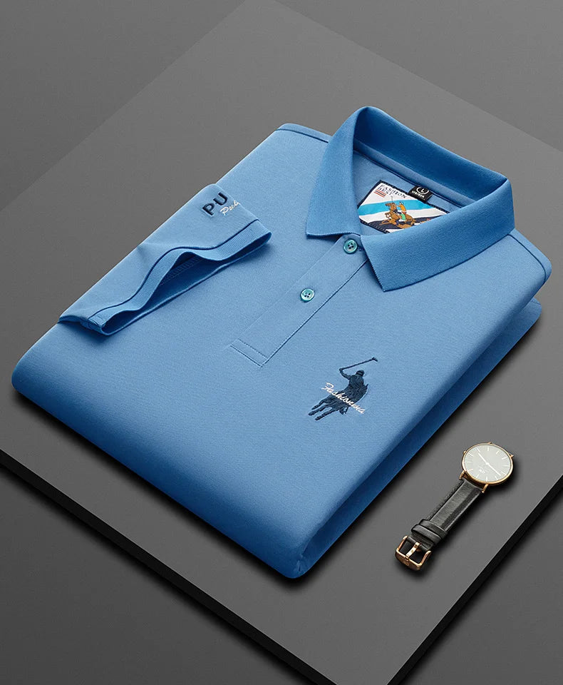 Men's Embroidered Cotton Polo Shirt – Breathable Summer Fit