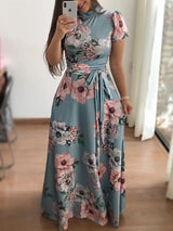 Floral Print Floor-Length Maxi Dress