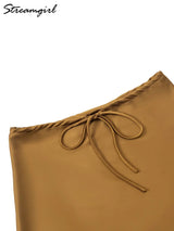 Satin Mini Skirt – Women's Elegant A-Line