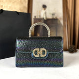 Advanced Ostrich Pattern Diamond Inlaid Women's Handbag New Fashionable High-End Shoulder Crossbody Bag