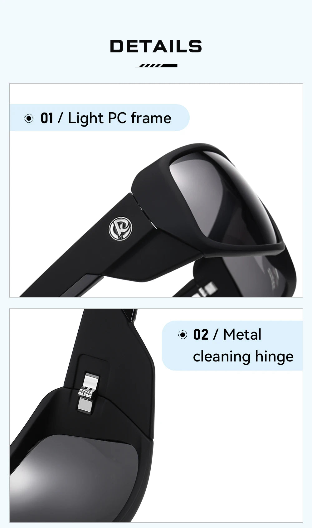 KDEAM Muscle Car Styling And Serious Performance Polarized Men's Sunglasses Sport Cycling Glasses Features Sturdy 5-Barrel Hinge