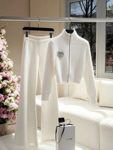 2-Piece USA-Made Knitted Sweater Suit – High-End Autumn/Winter Chic Set