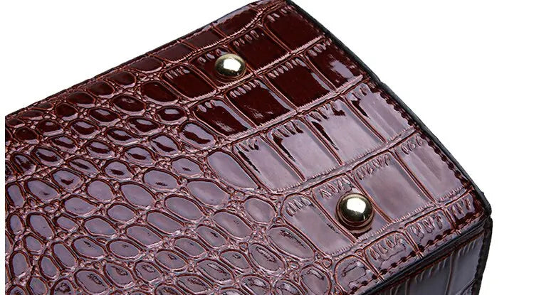Luxury Vintage Crocodile Pattern Tote