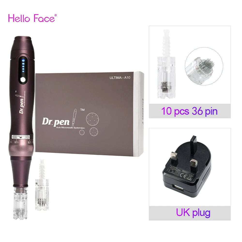 Dr pen Ultima A10 With 12 pcs Cartridge Wireless Derma Pen Skin Care Kit Microneedle Beauty Machine Needle Length 0.25 mm