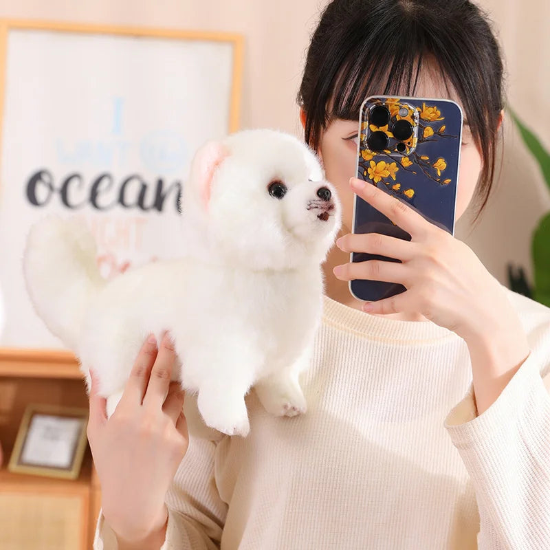 New Premium Cute Plush Pomeranian Dog Real Life Toystuffed Animals Soft Puppy Pet Doll Children Kids Girls Lovely Gift