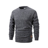 Men's  Autumn Long Sleeve Knit Pullover Solid Color Crewneck Warm Sweater Men Casual Loose Sweatshirt Street Sportswear