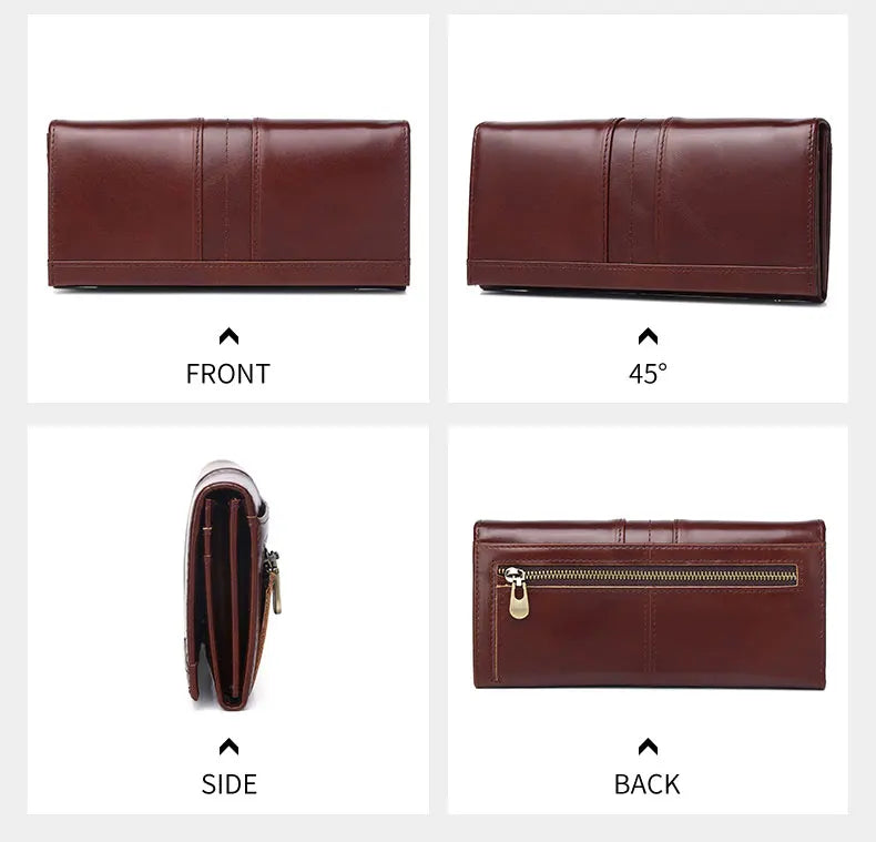 SCHLATUM Women Leather  Wallet Long Multifunction Business Card Holder Purse Brand Fashion Female Purse