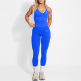 Women's Yoga Set Bum Balance Fitted Halter Tops & Shaping Pants 2pcs Yoga Sportwear Workout Gym Clothing High Waist Leggings Set