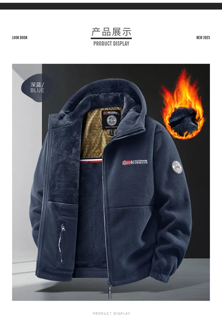 Men's Hooded Fleece Jacket – Warm Outdoor Layer