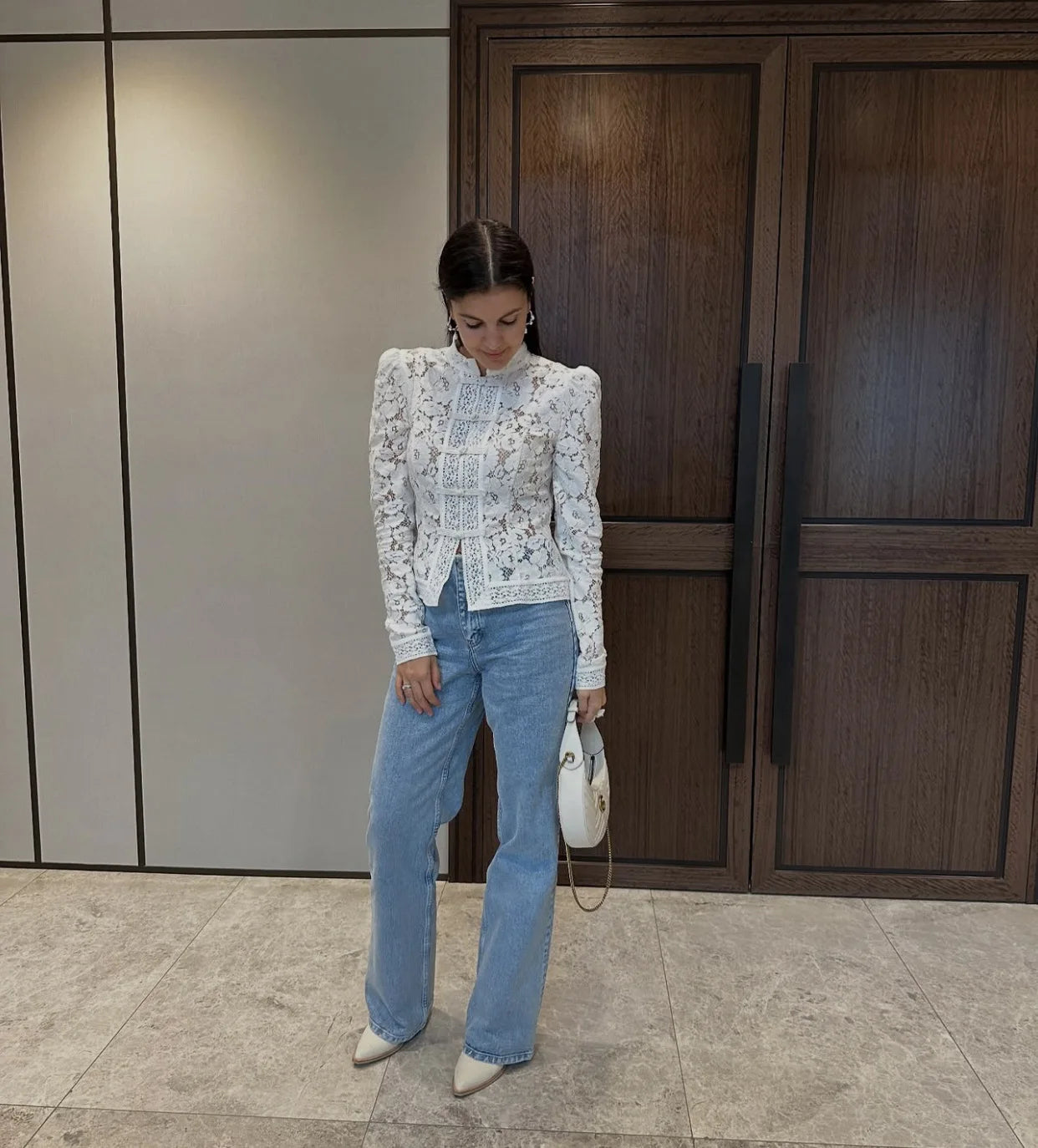 2026 Summer Lace Printed Shirts Tops Female Hollow Out Fashion Commute Vintage See-Through Blouse Women's Lace Shrug Shirts New