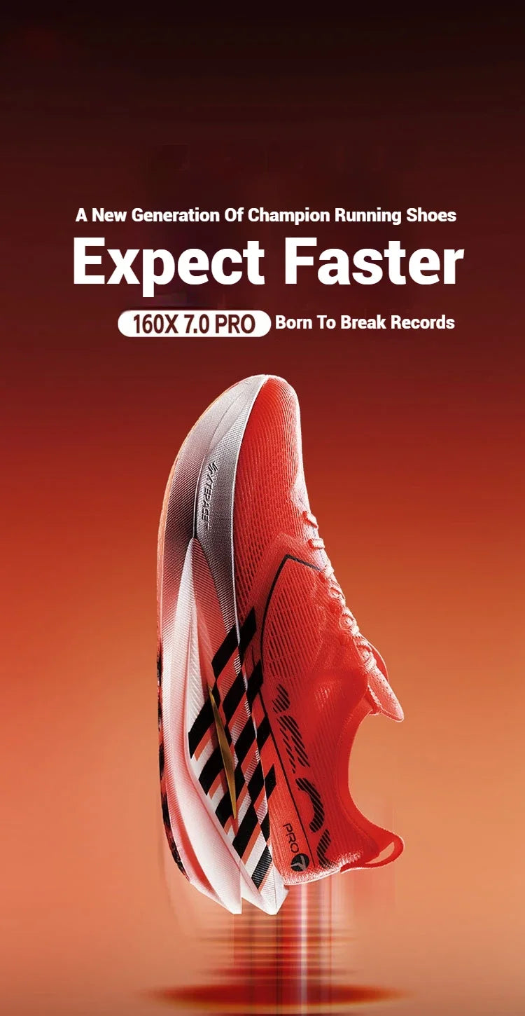 Xtep 160X 7.0 Pro Running Shoes 2025 Cushioning Shock Sneakers Professional Marathon PB Carbon Plate Sports Shoes 975319110041