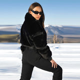 Windproof Faux Fur Ski Jumpsuit