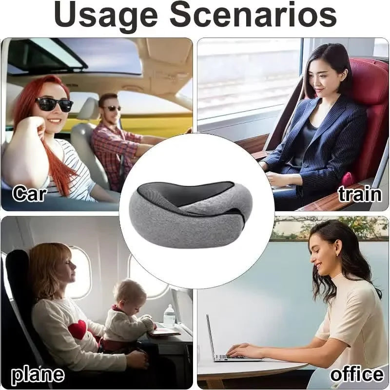 Memory Foam U-Shape Travel Neck Pillow – Snail Design