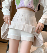 High-Waist Pleated Mini Skirt