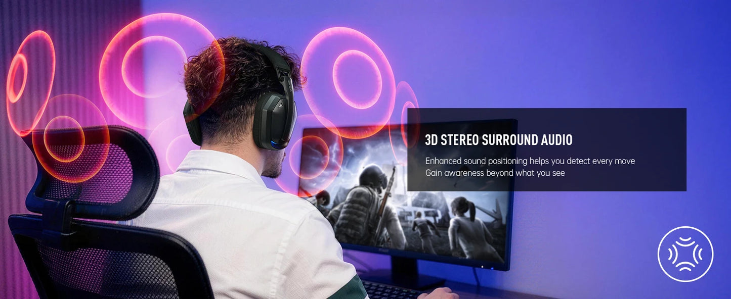 EKSA G19BT Wireless Gaming Headset | Tri-Mode BT 5.4
