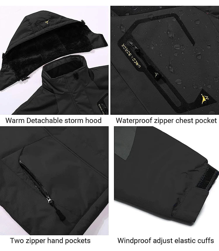 Men's Fleece-Lined Winter Parka | Waterproof Outdoor Jacket