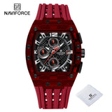 Men's Sport Chronograph – Waterproof Silicone Strap Tonneau Watch