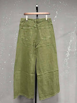 Men's Green Loose-Fit Straight-Leg Jeans