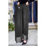 Women's Wide Leg High Waist Stretch Denim Jeans