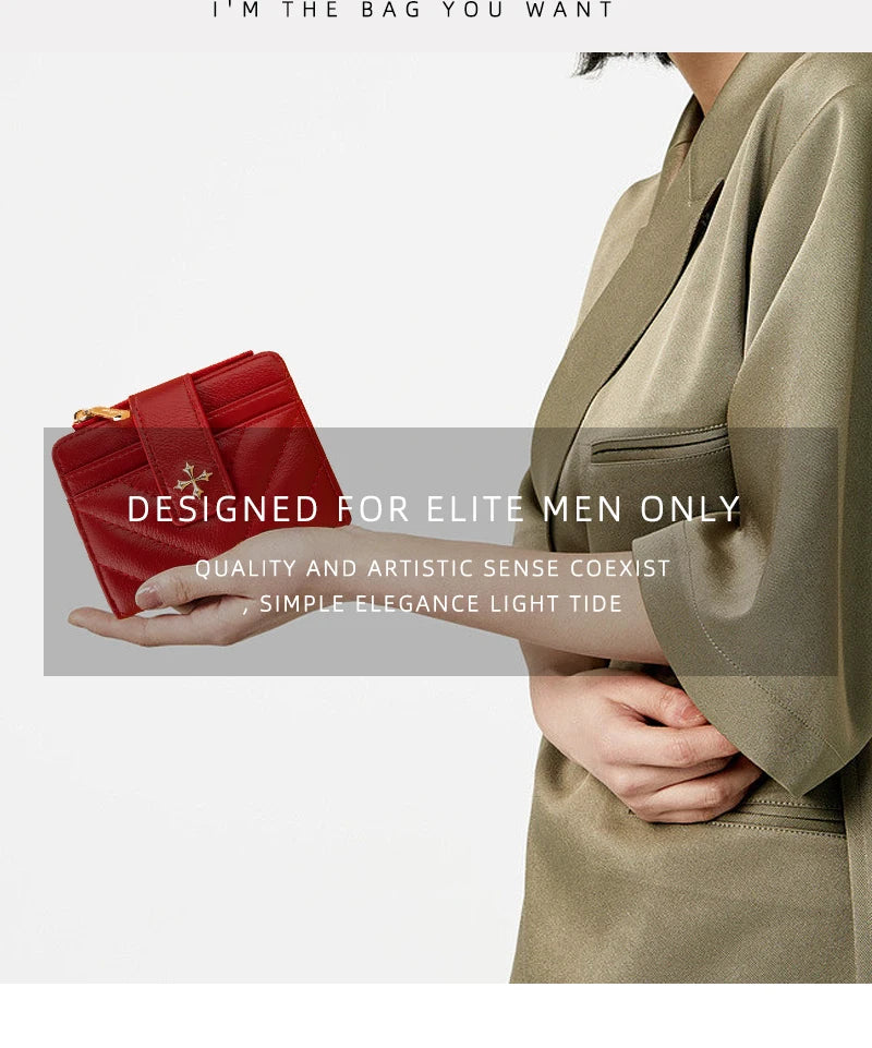 Baellerry New Short Simple Women Wallet High Quality Card Holder Buckle Zipper Coin Pocket Female Purses Small Women's Card Bag
