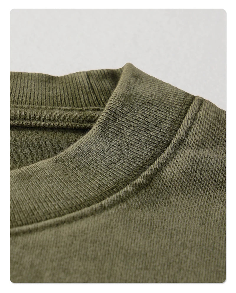 Men's Washed Cotton T-Shirt, Loose Fit 275gsm