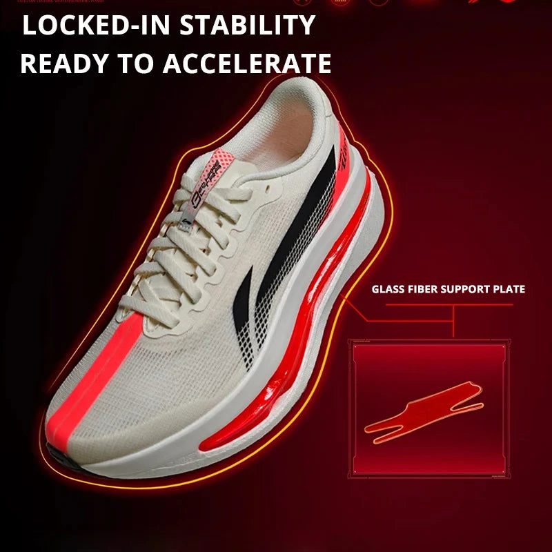 Li-Ning Men's RED HARE 9 ULTRA Racing Running Shoes SUPER BOOM Cushion BOOM FIBER Breathable LiNing Training Sneakers ARPW007