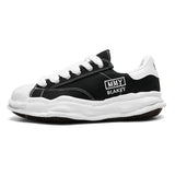 Unisex Thick Sole Board Sneakers — Breathable Lace-Up Casual Walking Shoes