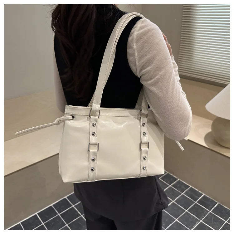 Women's Retro PU Leather Shoulder Tote Bag