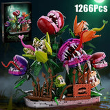 Creative 1266Pcs Carnivorous Plant Manor Building Blocks MOC Man-eating Flower Garden Bricks Home Decoration Toys Children Gift