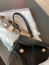 Designer Luxury Saddle Bag Women 2025 New In Fashion Chic Metal Watch Strap Shoulder Bag Trend Graffiti Novelty Female Bags